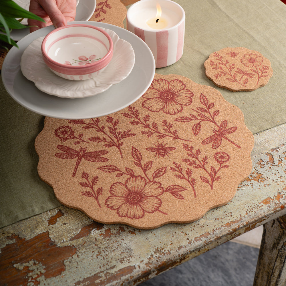 Pink Meadow Cork Placemat