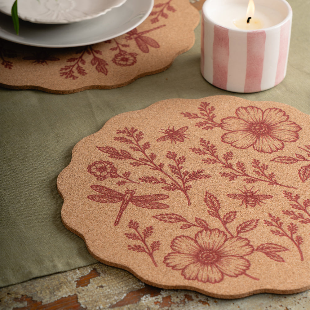 Pink Meadow Cork Placemat