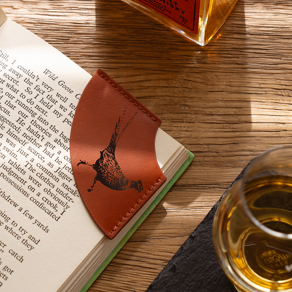 Pheasant Leather Corner Bookmark