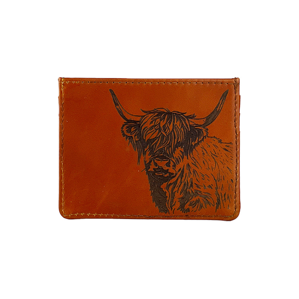 Highland Cow Leather Card Wallet