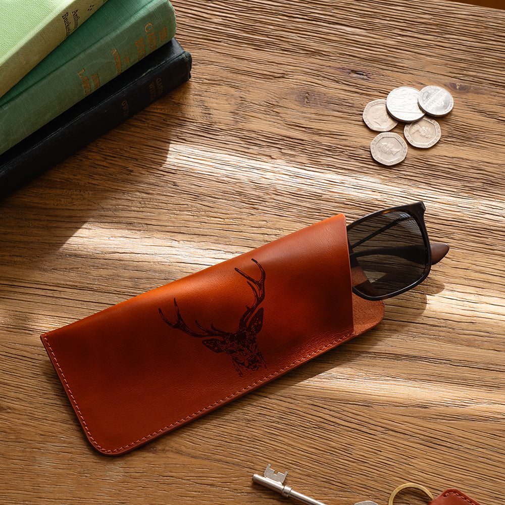 Stag Leather Glasses Case