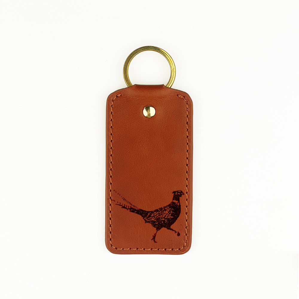 Pheasant Leather Keyring