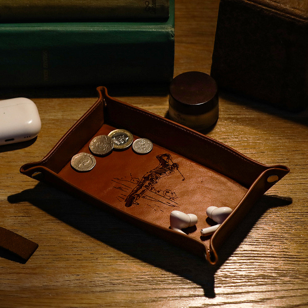 Golf Leather Trinket Tray
