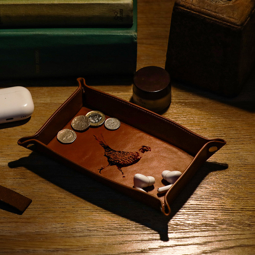 Pheasant Leather Trinket Tray