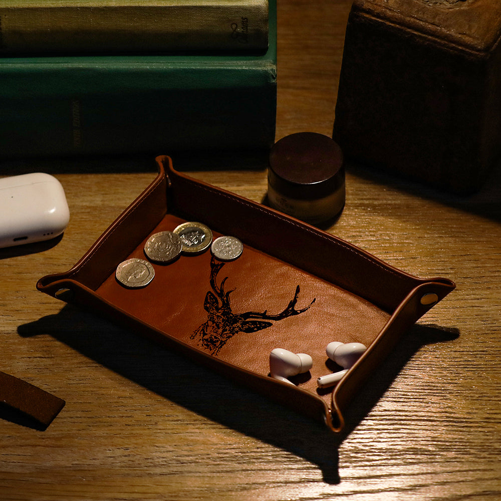 Stag Leather Trinket Tray