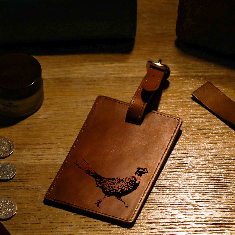 Pheasant Leather Luggage Tag