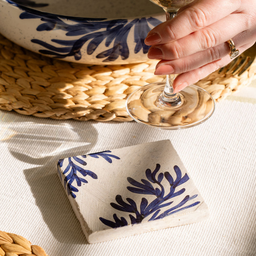 Blue Coral Single Stone Coaster