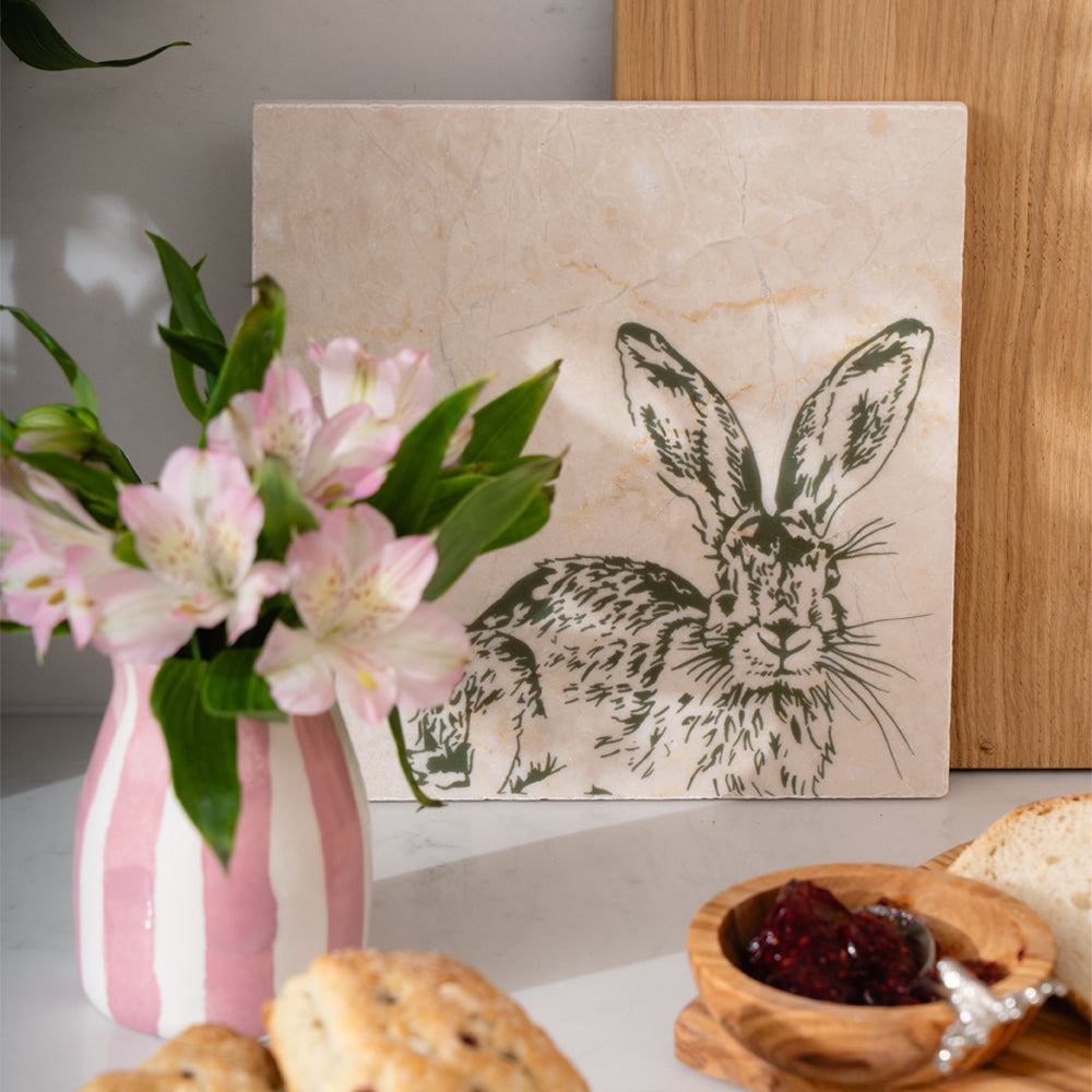 Hare Stone Pot Stand