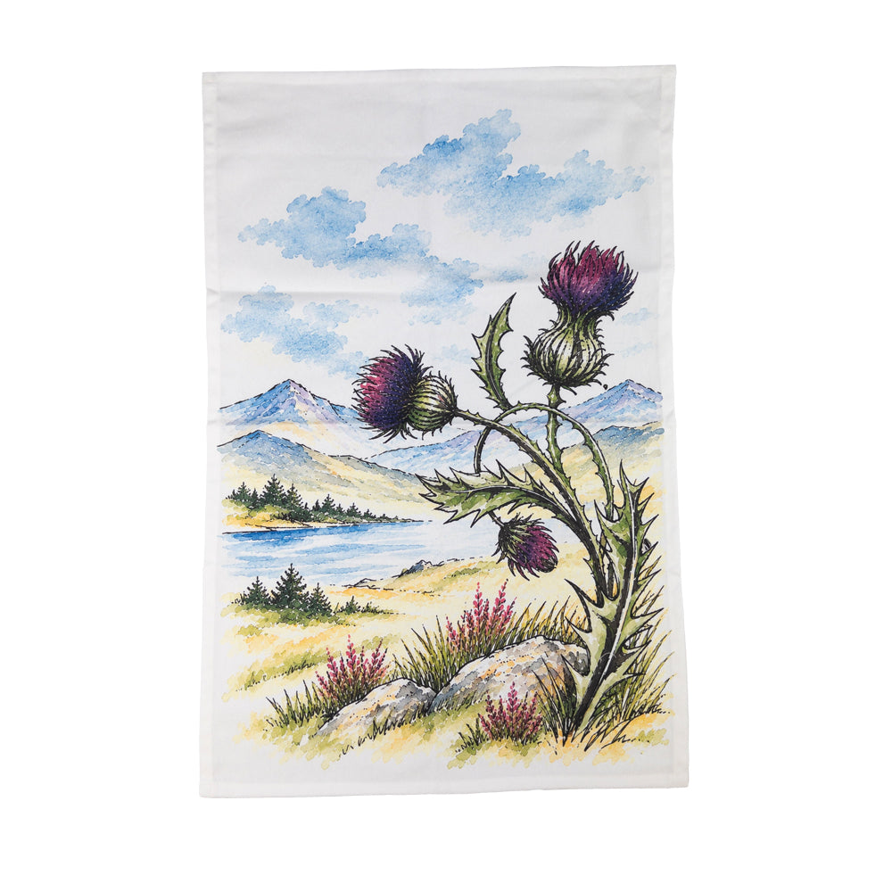 Scenic Thistle Cotton Tea Towel